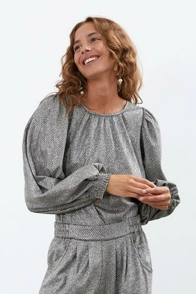 Lollys Laundry Monica Blouse Silver 1 Lollys Laundry Monica Blouse Silver