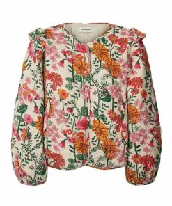 Lollys Laundry Ulla Quilt Jacket In Pink Flower Print