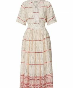 Lollys Laundry Sumia Dot Dress In White & Red