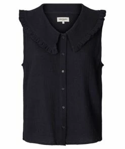 Lollys Laundry Carly Top - Washed Black