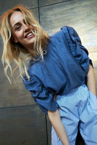 Lollys Laundry Lou Blouse - Dusty Blue 3 Lollys Laundry Lou Blouse - Dusty Blue