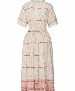 Lollys Laundry Sumia Dot Dress In White & Red