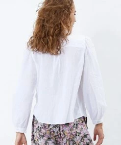 Lollys Laundry Pearl Embroidered Shirt Pale Cream
