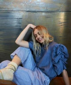 Lollys Laundry Lou Blouse - Dusty Blue