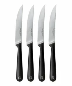 Robert Welch 4 Plain Edge Steak Knives In Oak Box