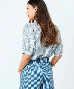 Lollys Laundry Zoe Petal Shirt In Blue