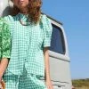 Lollys Laundry Aby Shirt Blouse Green Check Gingham