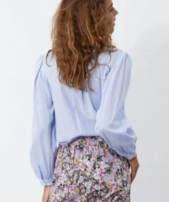 Lollys Laundry Pearl Embroidered Shirt Light Blue