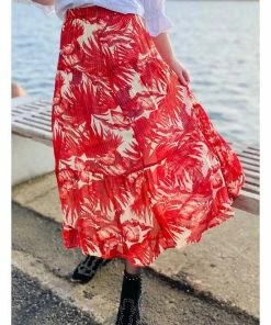 Lollys Laundry Bonny Skirt Flower Print Red