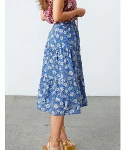 Lollys Laundry Morning Skirt Blue Flower