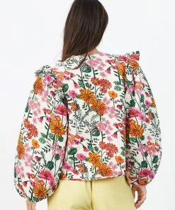 Lollys Laundry Ulla Quilt Jacket In Pink Flower Print