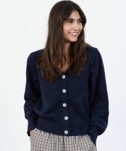 Lollys Laundry Laura Cardigan Dark Blue Navy