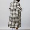 Lollys Laundry Billie Check Coat In Black Cream