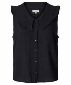 Lollys Laundry Carly Top - Washed Black