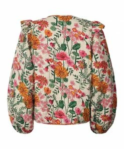 Lollys Laundry Ulla Quilt Jacket In Pink Flower Print