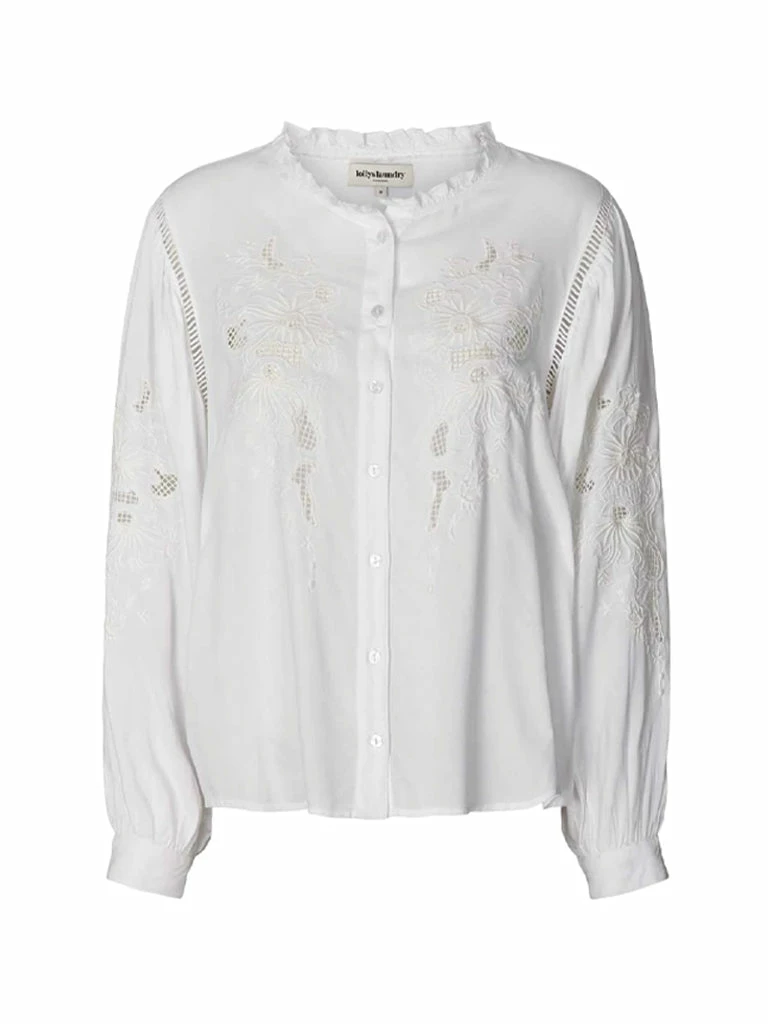 Lollys Laundry Valentina Shirt In White 2 Lollys Laundry Valentina Shirt In White