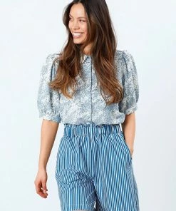 Lollys Laundry Zoe Petal Shirt In Blue