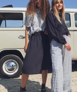 Lollys Laundry BALU WASHED BLACK COTTON SHIRT