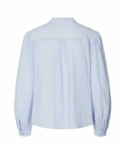 Lollys Laundry Pearl Embroidered Shirt Light Blue