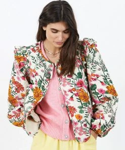 Lollys Laundry Ulla Quilt Jacket In Pink Flower Print