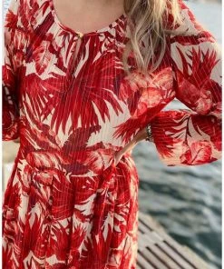 Lollys Laundry Luciana Dress Flower Print Red