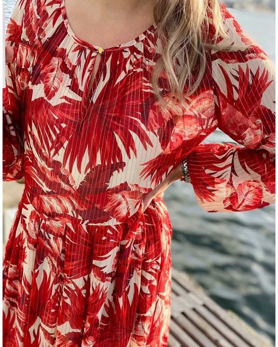 Lollys Laundry Luciana Dress Flower Print Red 2 Lollys Laundry Luciana Dress Flower Print Red