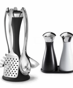 Robert Welch Signature Utensil Stand Set with Signature Mills and Tray Set