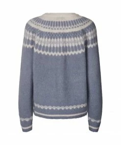 Lollys Laundry Lana Dusty Blue Fairisle Sweater
