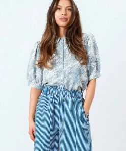 Lollys Laundry Zoe Petal Shirt In Blue