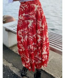 Lollys Laundry Bonny Skirt Flower Print Red