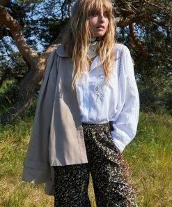 Lollys Laundry VALENTINA EMBROIDERED BALLOON SLEEVE WHITE SHIIRT