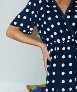 Lollys Laundry Marie Navy Polka Dress 10 Lollys Laundry Marie Navy Polka Dress