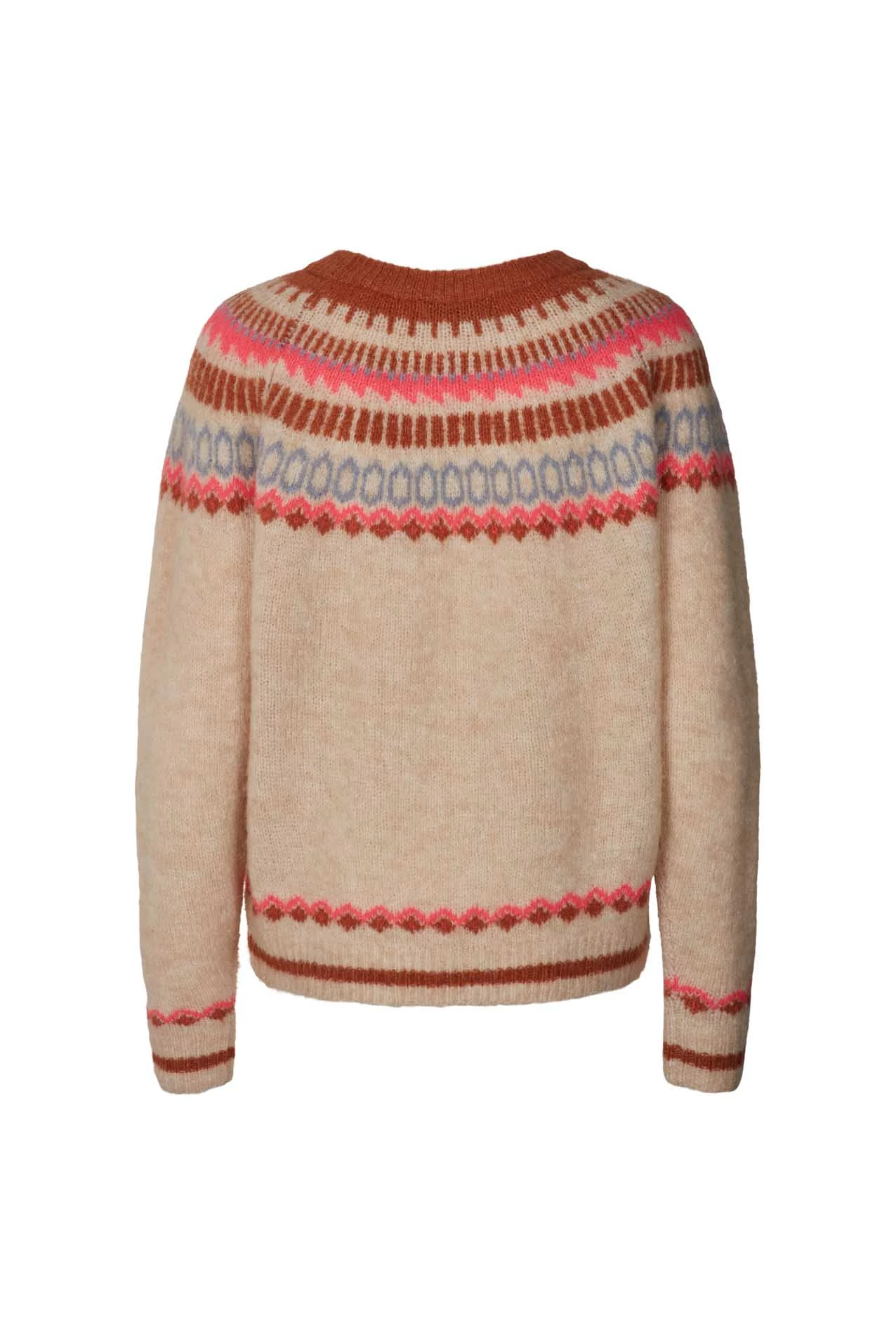 Lollys Laundry Lana Faire Isle Jumper Cream and Rust 1 Lollys Laundry Lana Faire Isle Jumper Cream and Rust