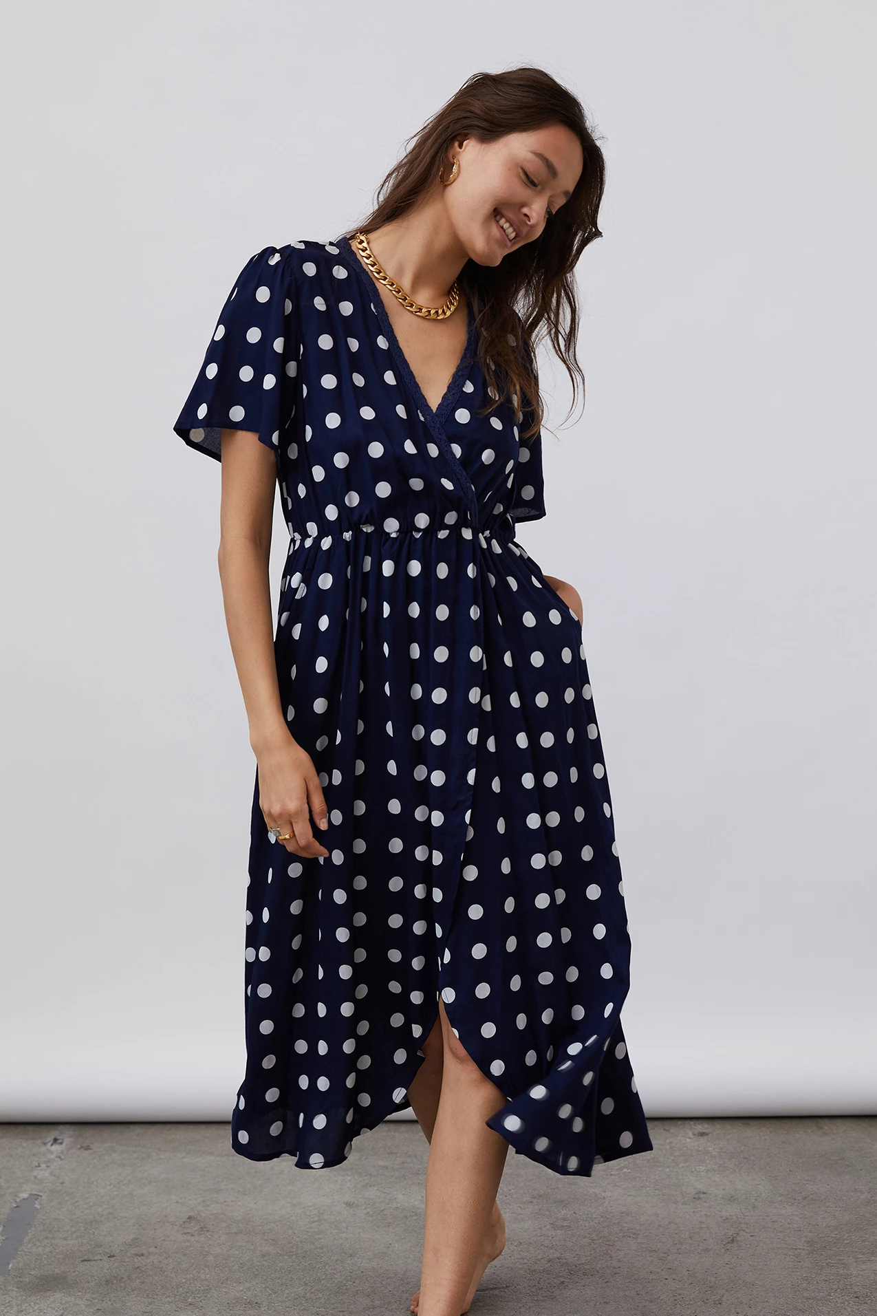 Lollys Laundry Marie Navy Polka Dress 6 Lollys Laundry Marie Navy Polka Dress
