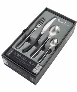 Robert Welch Contour Noir Satin Cutlery Set 24 Piece