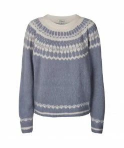 Lollys Laundry Lana Dusty Blue Fairisle Sweater