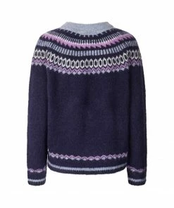 Lollys Laundry Lana Fairisle Sweater Navy Blue