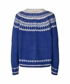Lollys Laundry Lana Neon Blue Fairisle Sweater
