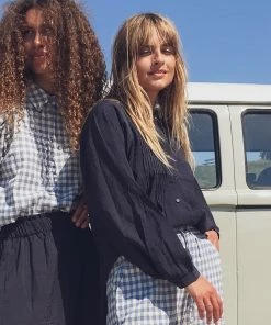 Lollys Laundry BALU WASHED BLACK COTTON SHIRT