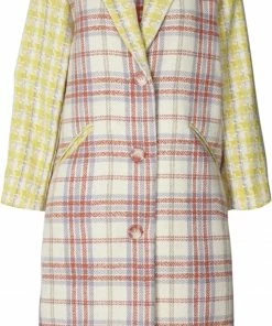 Lollys Laundry Billy Checked Coat Yellow and Orange