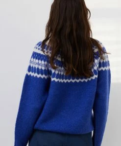 Lollys Laundry Lana Neon Blue Fairisle Sweater