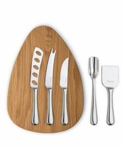 Robert Welch Radford Bright Gourmet Cheese Set with Oak Pebble Chopping Board