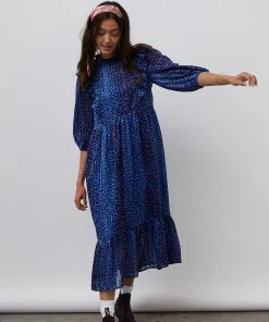 Lollys Laundry Cana Blue Spot Midi Dress 9 Lollys Laundry Cana Blue Spot Midi Dress