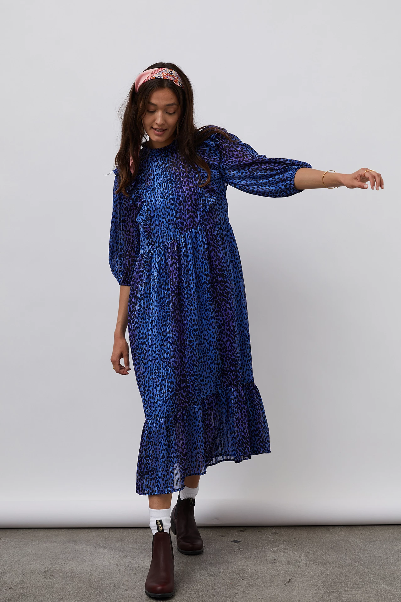 Lollys Laundry Cana Blue Spot Midi Dress 4 Lollys Laundry Cana Blue Spot Midi Dress