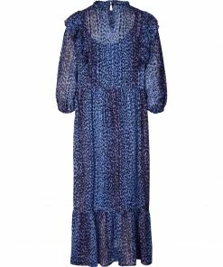 Lollys Laundry Cana Blue Spot Midi Dress